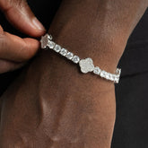 Iced Clover Station Tennis Bracelet